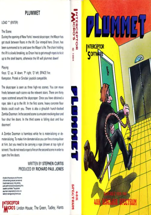 Plummet (1984)(Interceptor Micros Software) ROM